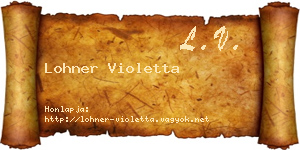 Lohner Violetta névjegykártya